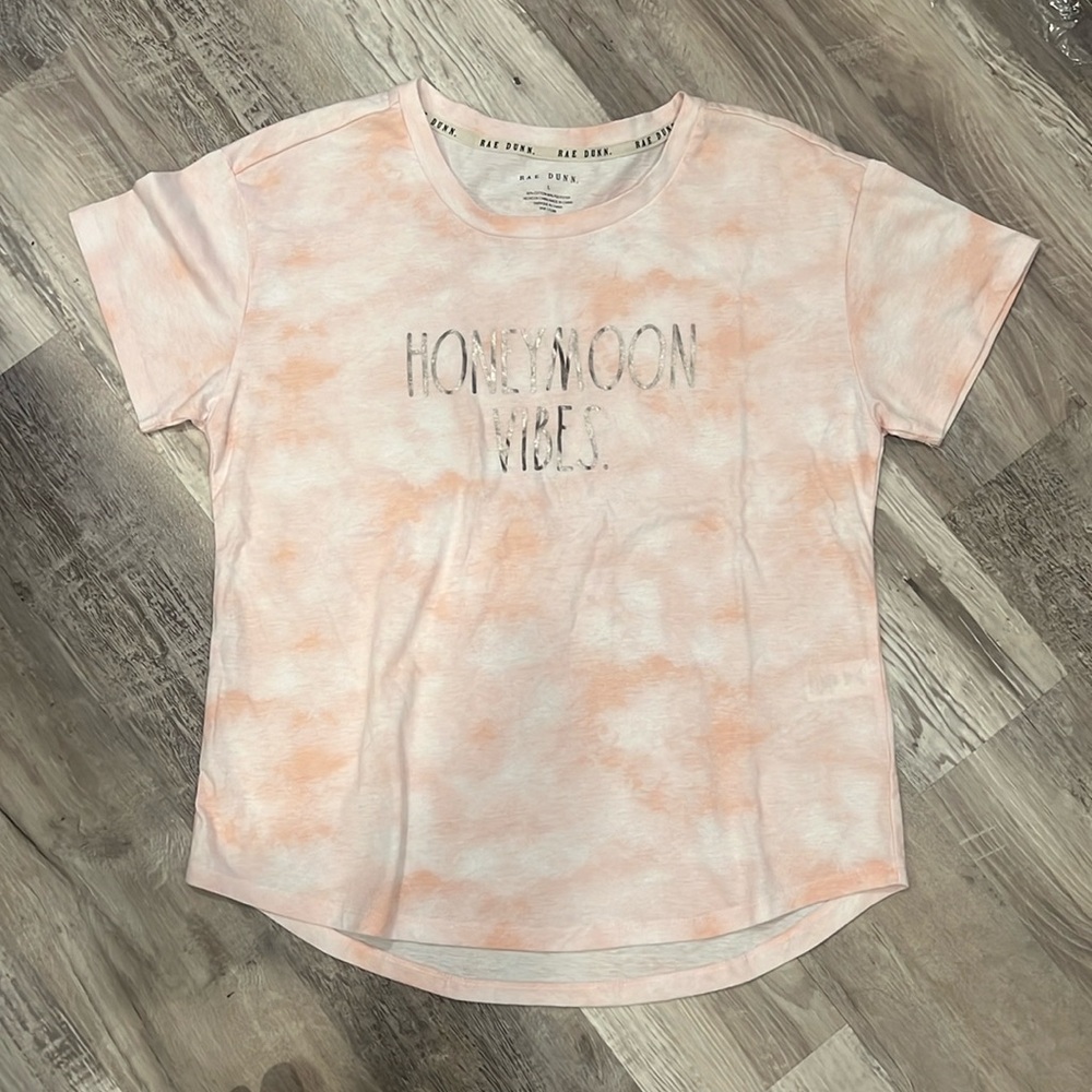 Rae Dunn Pink Tie Dye Honeymoon Vibes. shirt size L